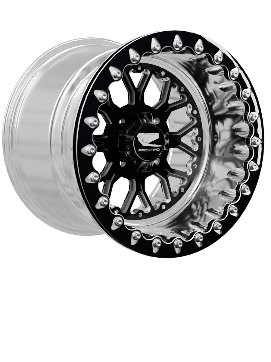 Wishbone - FF Forged Polished Beadlock - Gloss Black 4x110 - 15x11 | 4x110 / Contrast Machined V.1