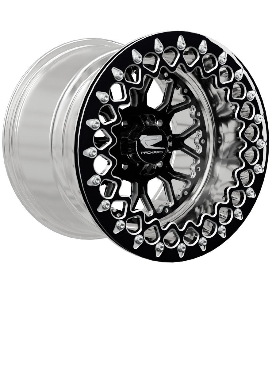 Wishbone - FF Forged Polished Beadlock - Gloss Black 4x110 - 15x11 | 4x110 / Contrast Machined V.2