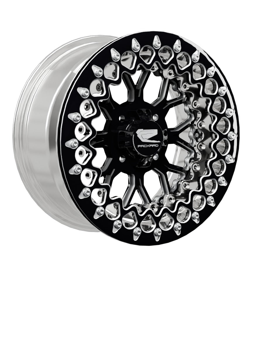 Wishbone - FF Forged Polished Beadlock - Gloss Black 4x110 - 15x7 | 4x110 / Contrast Machined V.2