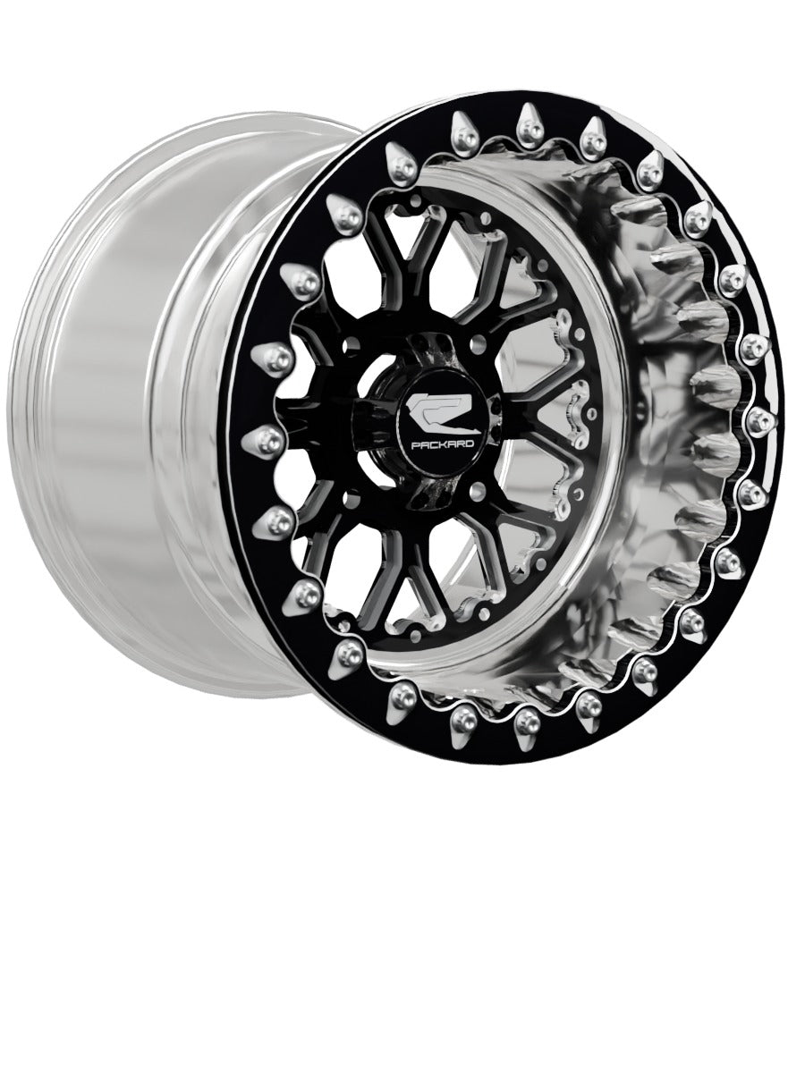 Wishbone - FF Forged Polished Beadlock - Gloss Black - 15x11 | 4x136 / Contrast Machined V.1