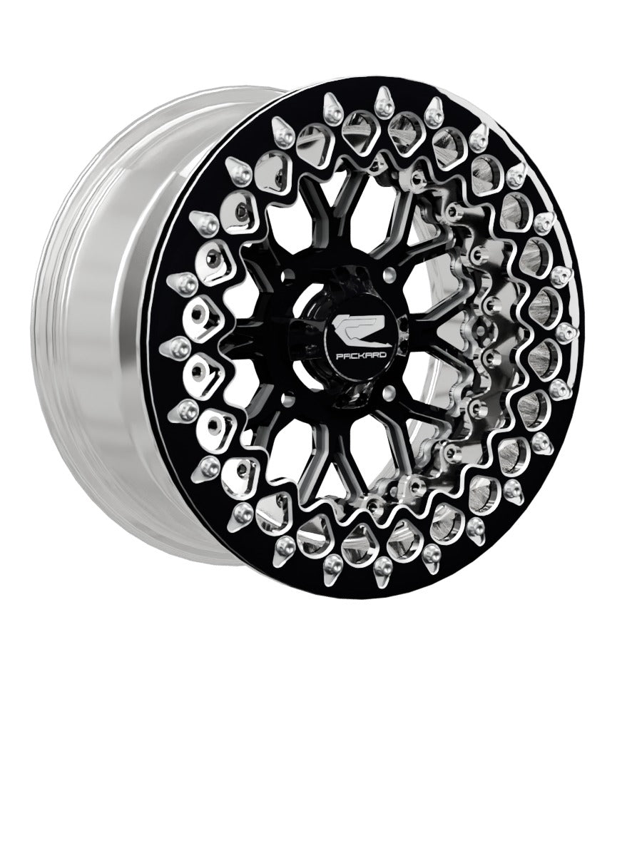 Wishbone - FF Forged Polished Beadlock - Gloss Black - 15x7 | 4x136 / Contrast Machined V.2
