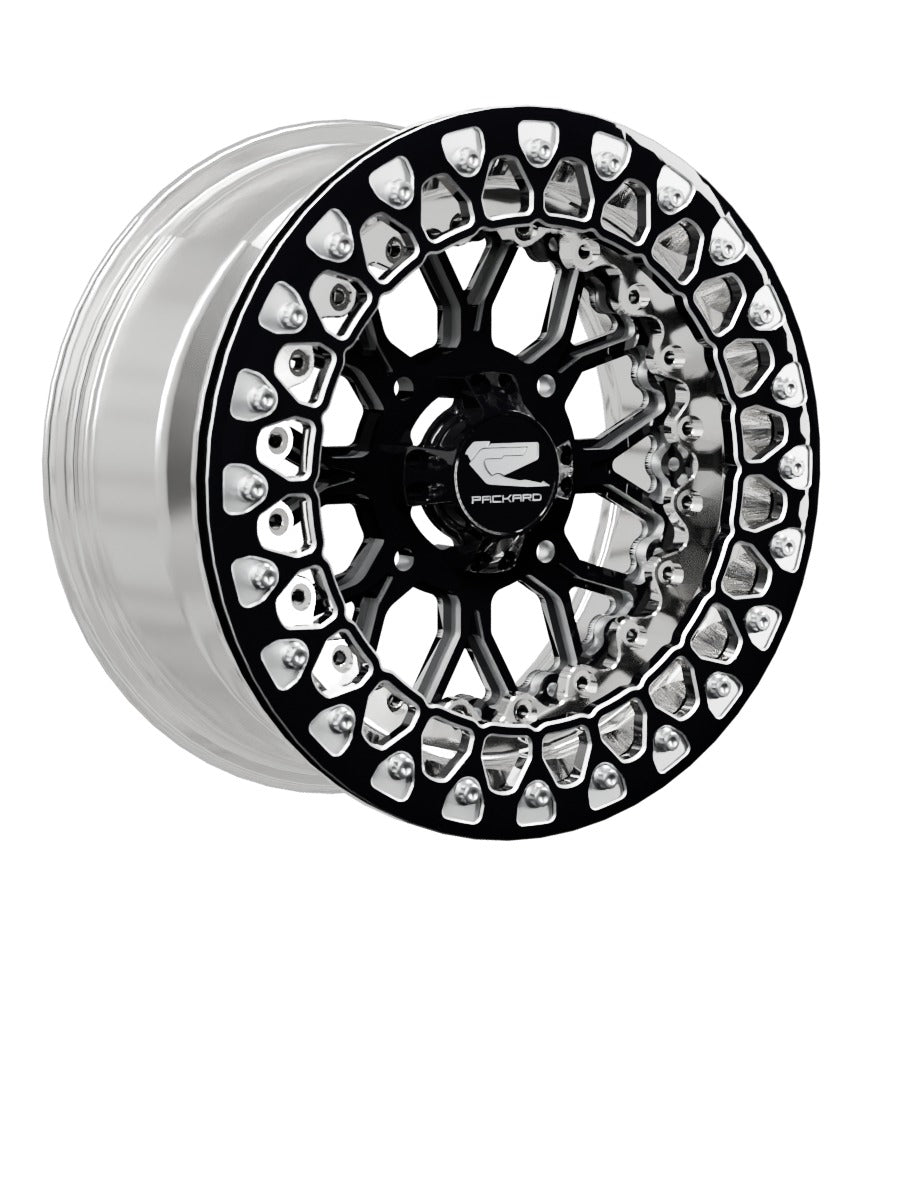 Wishbone - FF Forged Polished Beadlock - Gloss Black - 15x7 | 4x136 / Contrast Machined V.3
