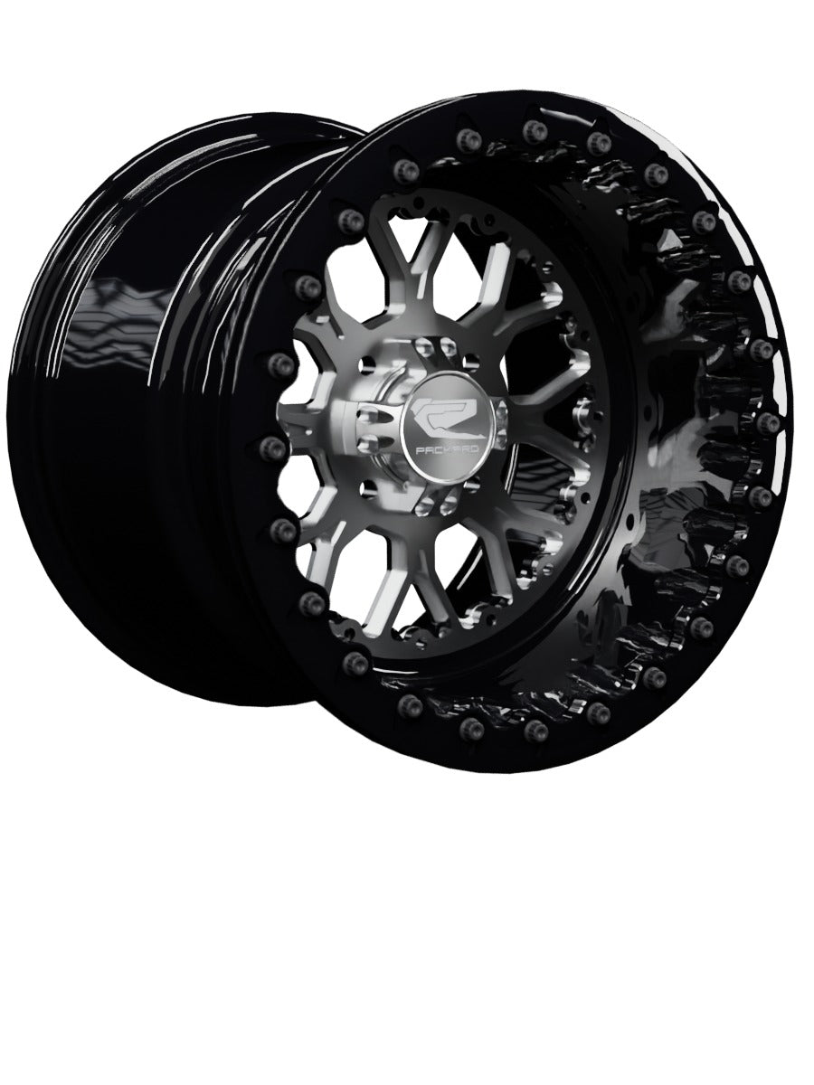 Wishbone - FF Forged Beadlock - Silver 4x110 - 15x11 | 4x110 / Gloss Black V.1 / No