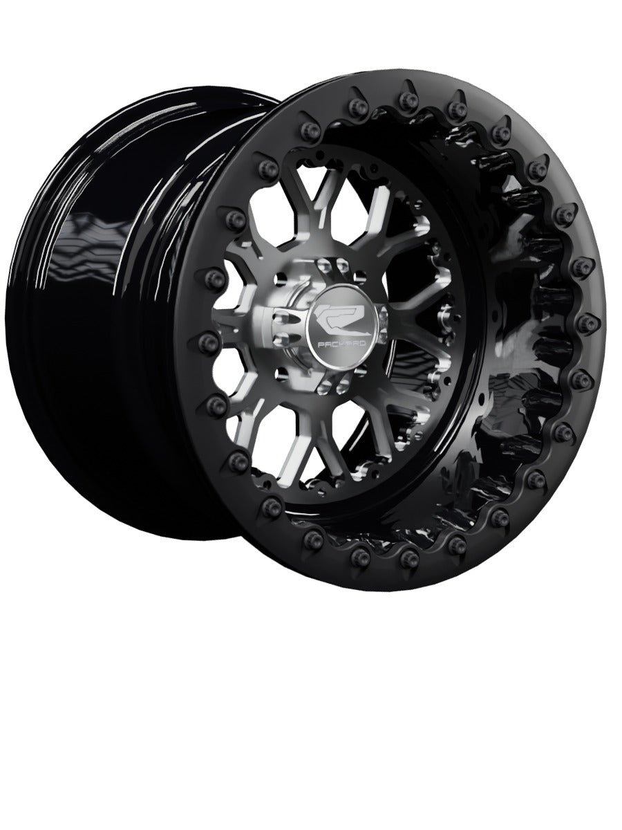 Wishbone - FF Forged Beadlock - Silver 4x110 - 15x11 | 4x110 / Satin Black V.1 / No