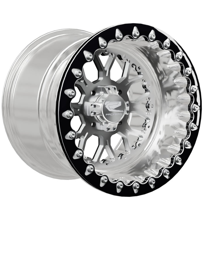 Wishbone - FF Forged Polished Beadlock - Silver 4x110 - 15x11 | 4x110 / Contrast Machined V.1 / No