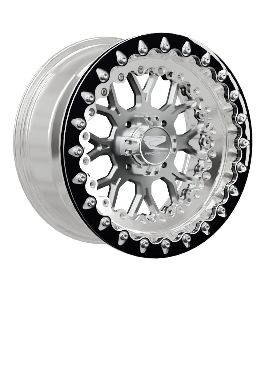 Wishbone - FF Forged Polished Beadlock - Silver 4x110 - 15x7 | 4x110 / Contrast Machined V.1 / No