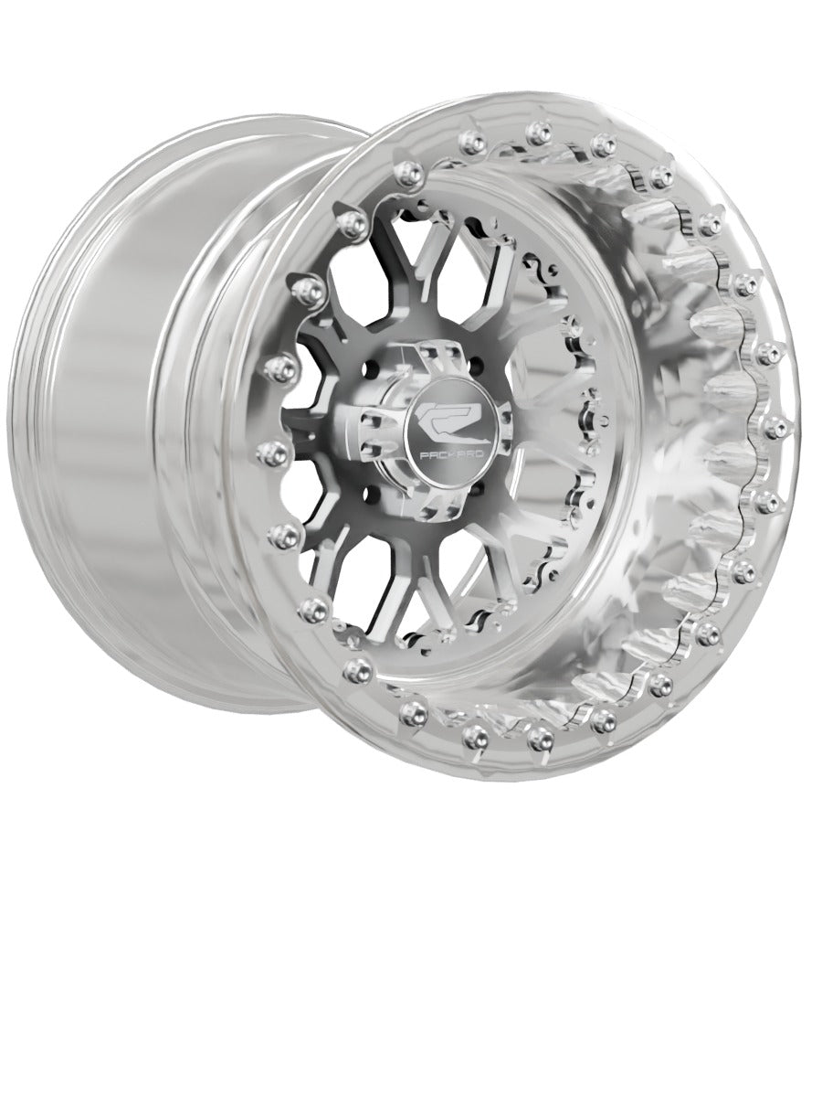 Wishbone - FF Forged Polished Beadlock - Silver 4x110 - 15x11 | 4x110 / Polished V.1 / No